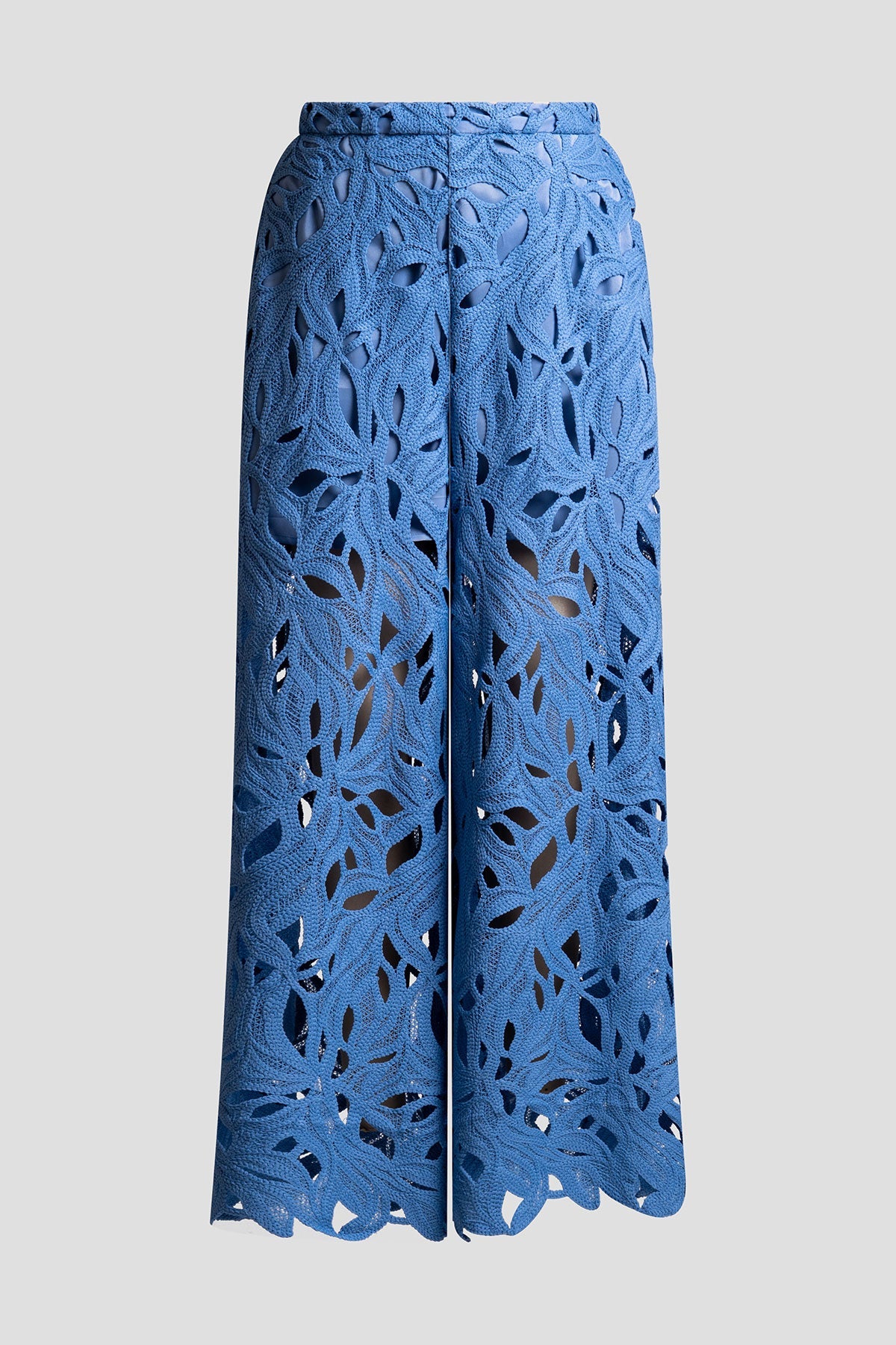 NATORI Cutout Leaf Lace Pull On Palazzo Pants