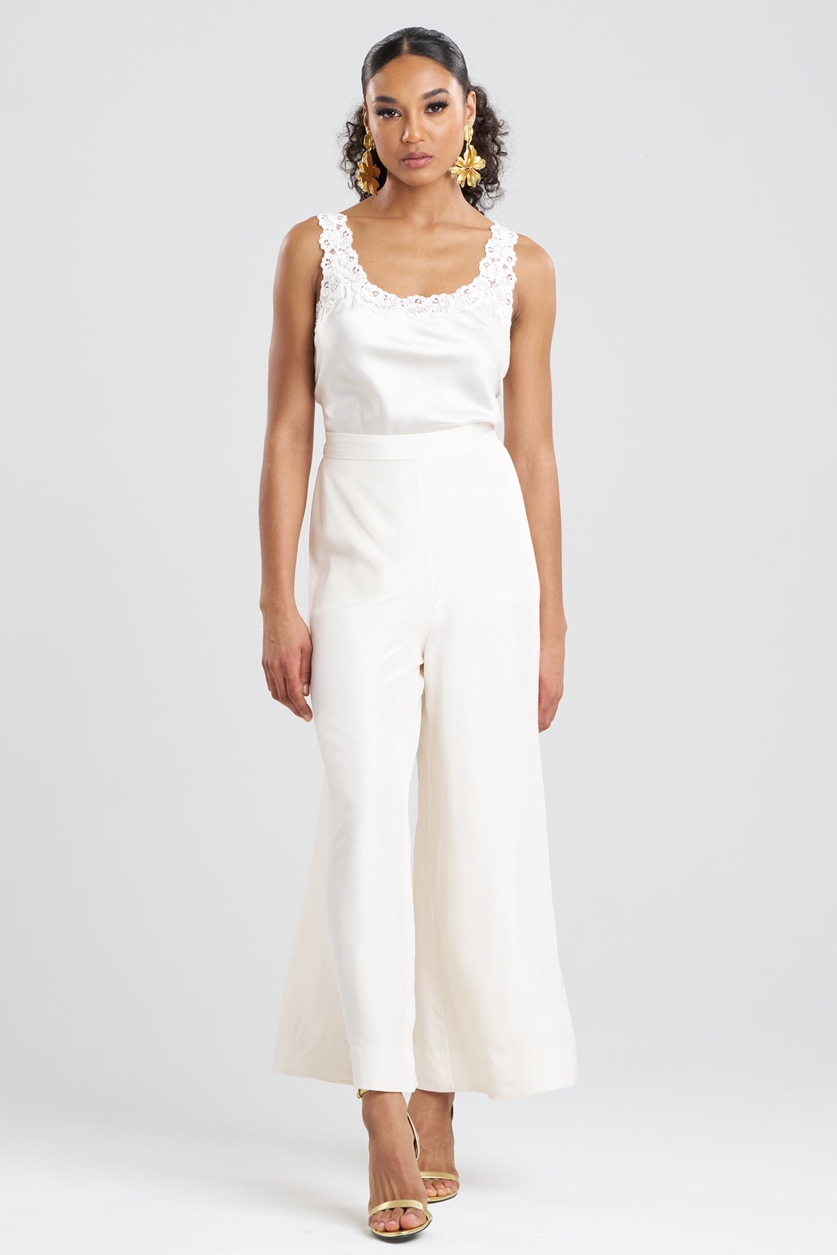 NATORI Couture Habotai Palazzo Silk Pants