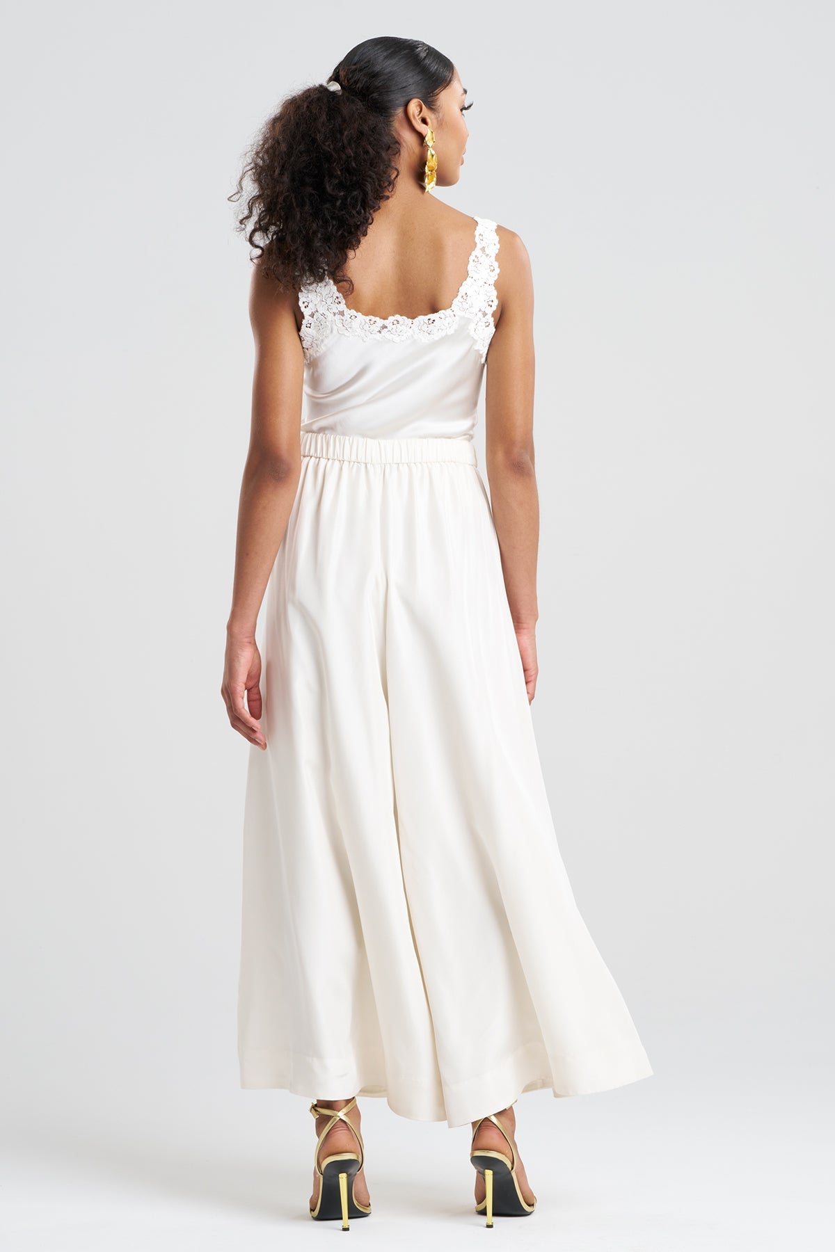 NATORI Couture Habotai Palazzo Silk Pants