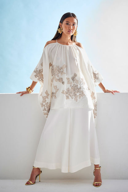 NATORI Couture Habotai Palazzo Silk Pants