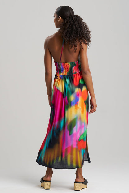 NATORI Buy Floral Mirage Printed Rayon Halter Dress online
