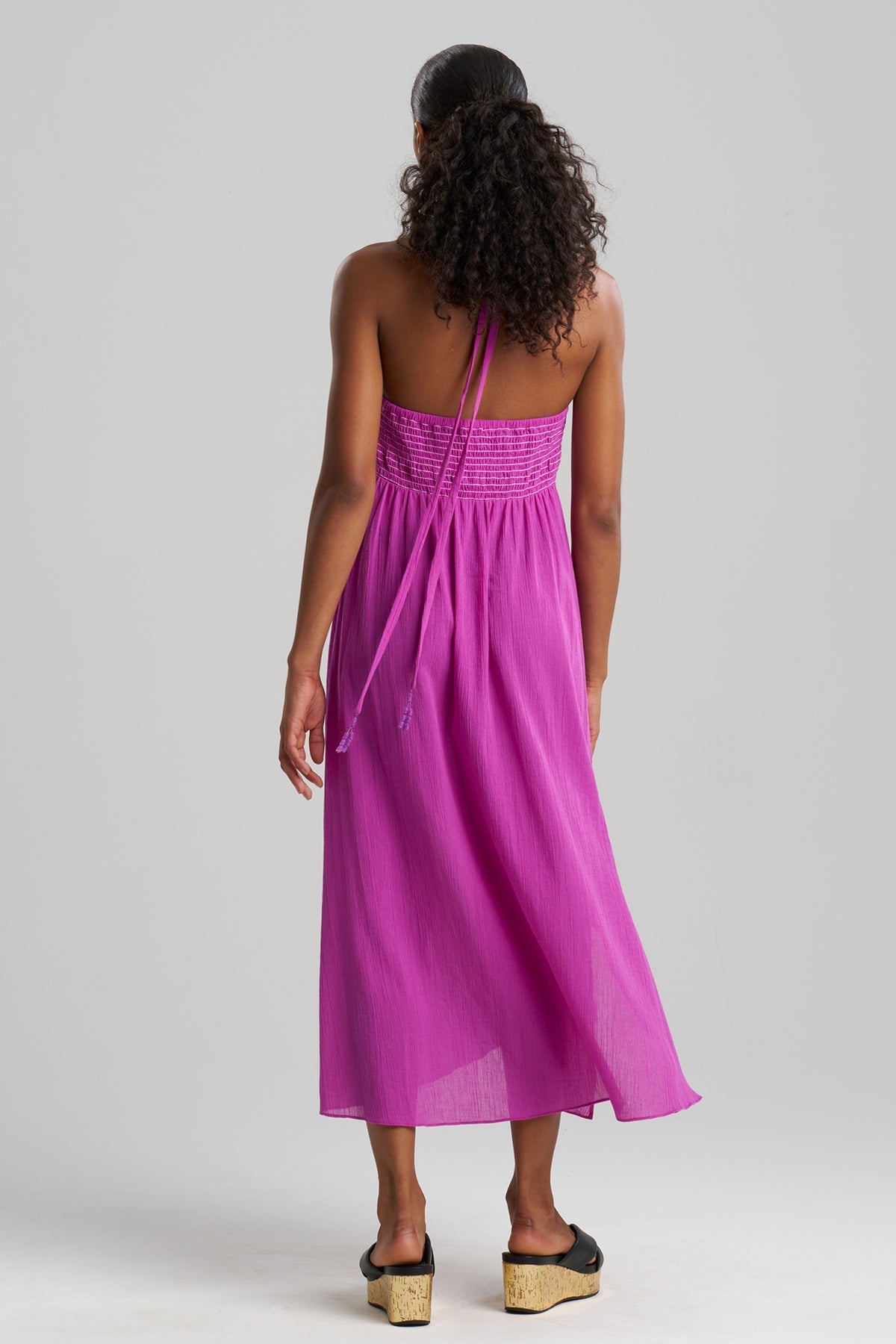 NATORI Cotton Gauze Halter Dress