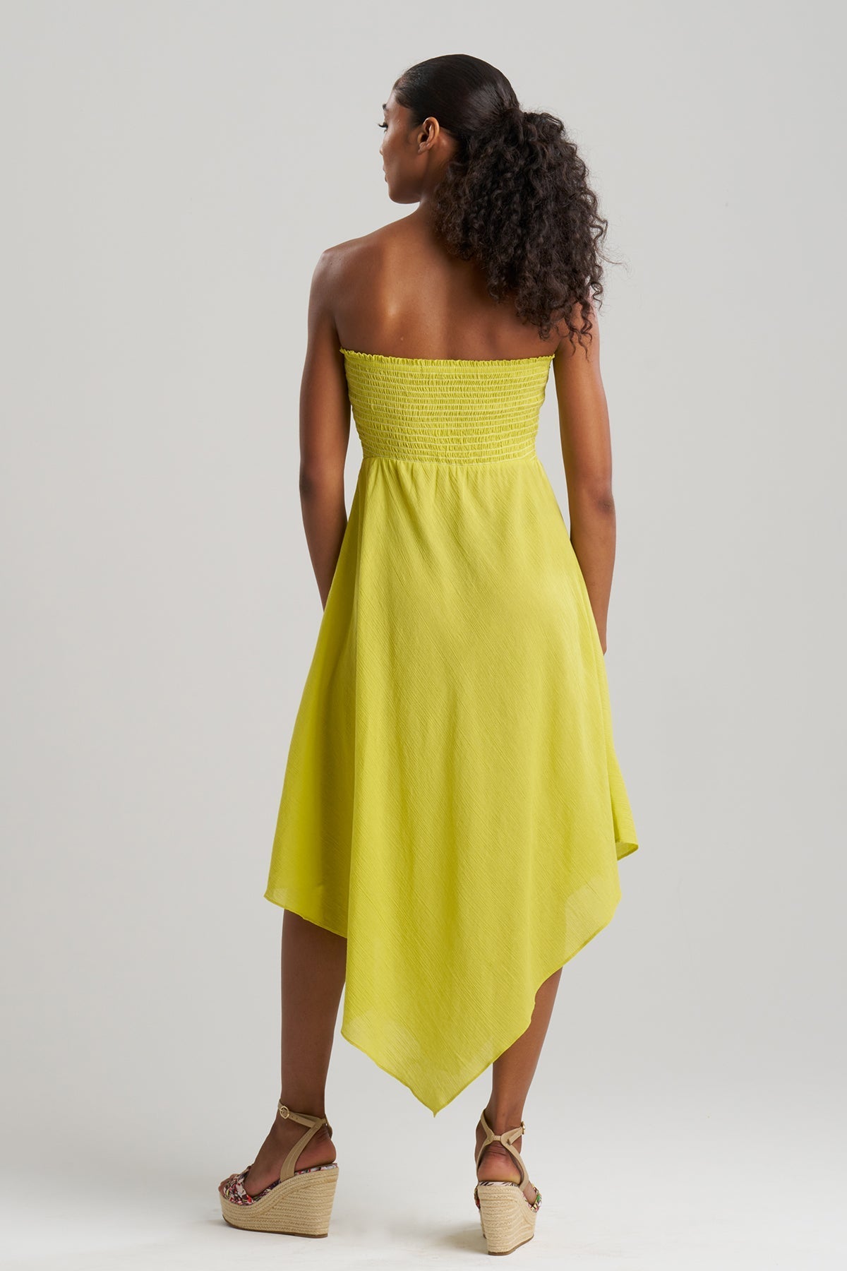 NATORI Cotton Gauze Bandeau Dress