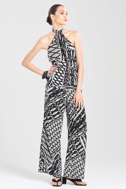 NATORI Buy Chibana Getaway Halter Top in Black White Combo Online