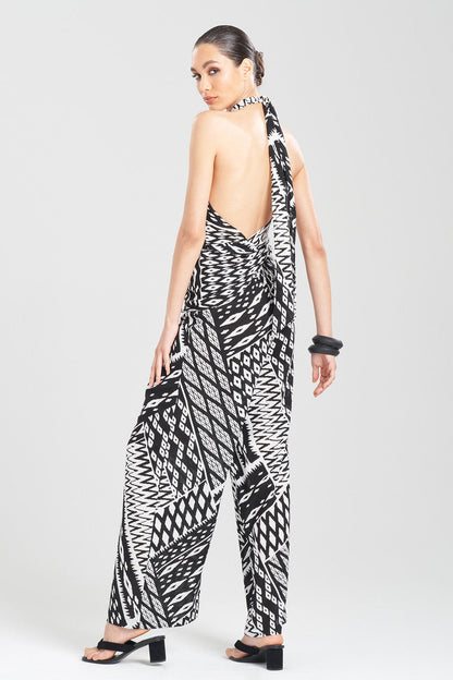 NATORI Buy Chibana Getaway Halter Top in Black White Combo Online
