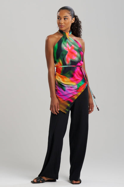 NATORI Buy Floral Mirage Printed Rayon Scarf Top online