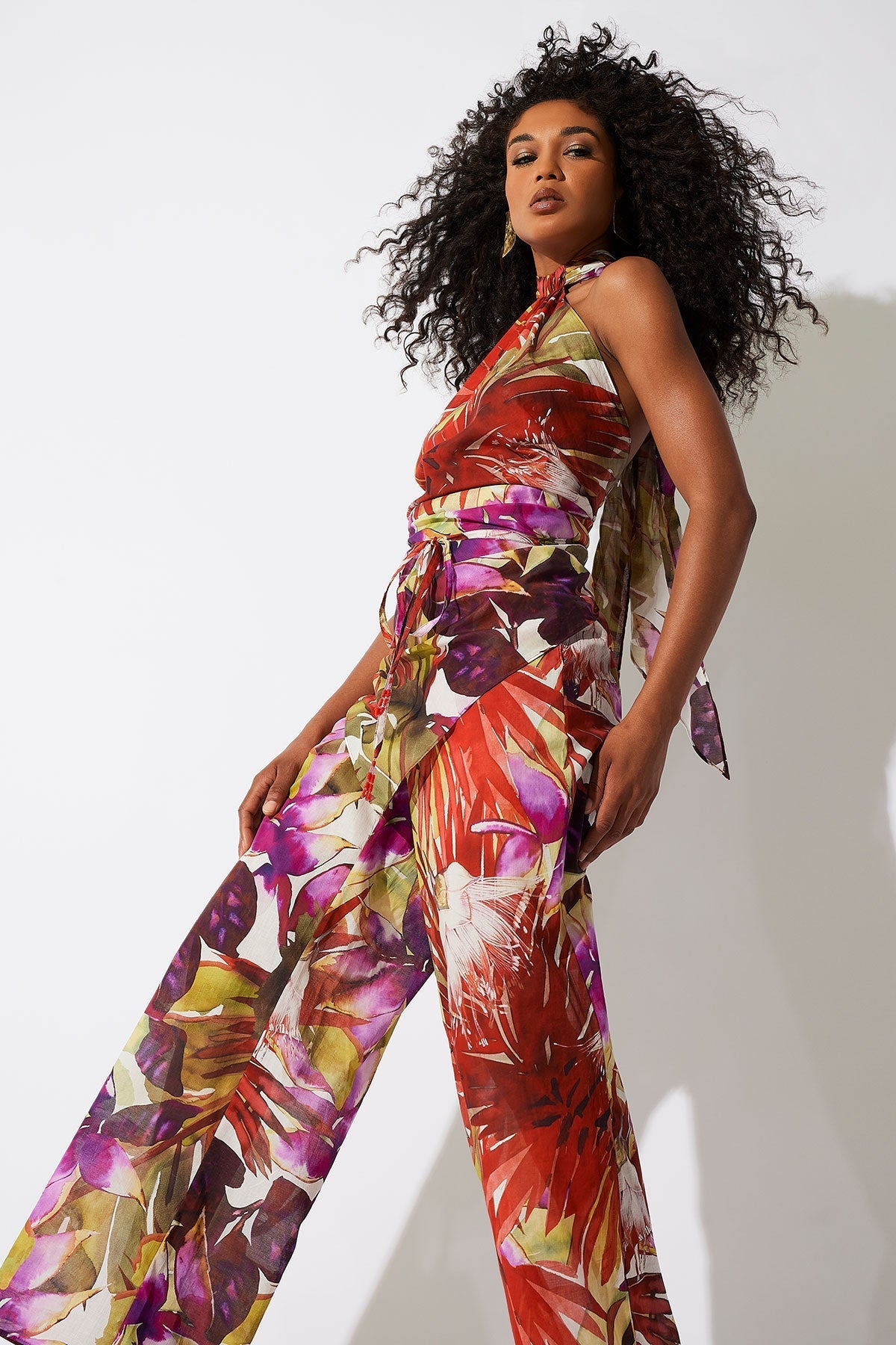 NATORI Rainforest Cotton Scarf Top