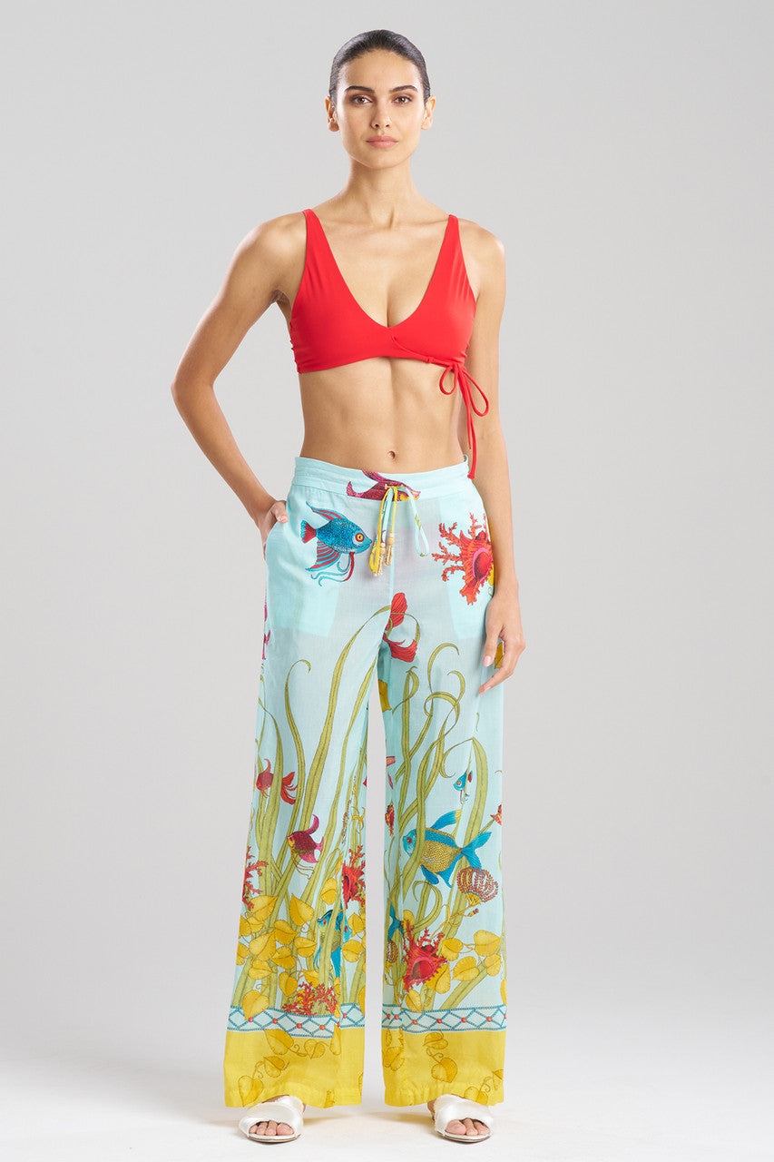 NATORI Buy Aquatic Sheer Pants in Light Blue Multi Online