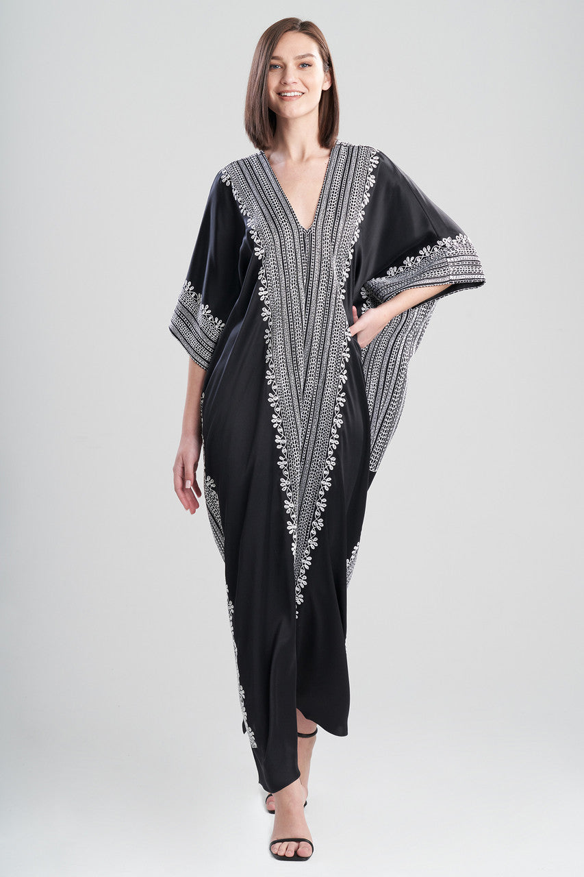 NATORI Buy Couture Zehra Caftan in Black/White Online