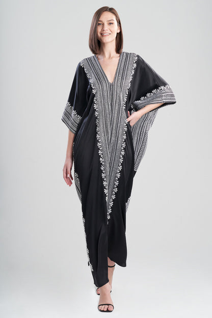 NATORI Buy Couture Zehra Caftan in Black/White Online