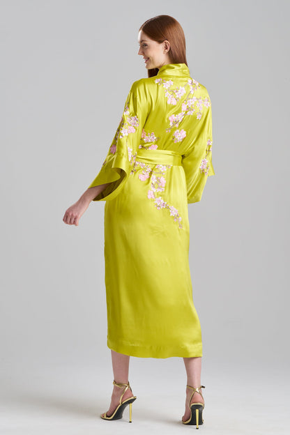NATORI Couture Sakura Embroidered Floral Silk Robe