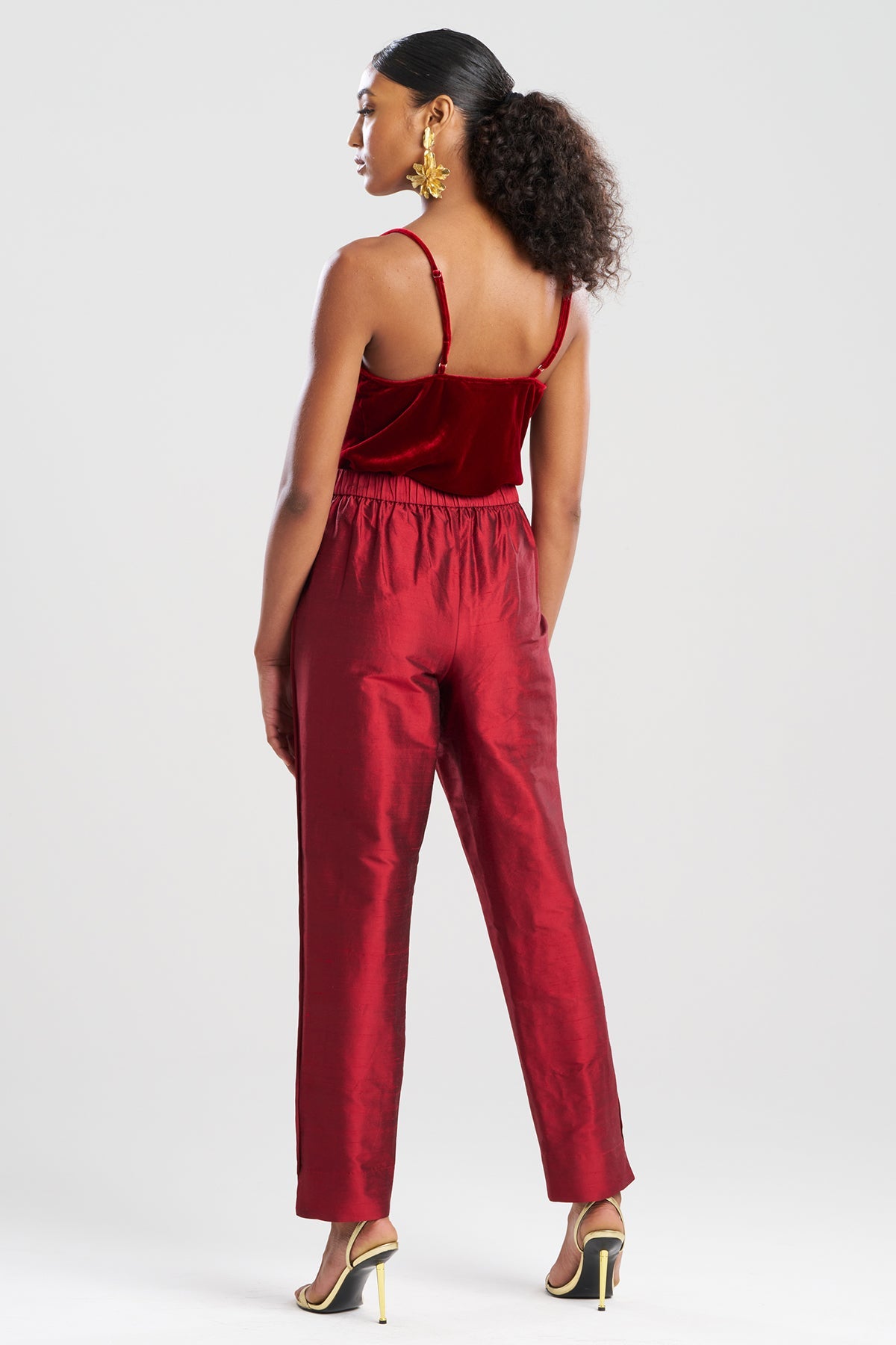 NATORI Couture Silk Dupioni Slim Pants
