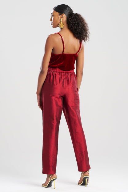NATORI Couture Silk Dupioni Slim Pants