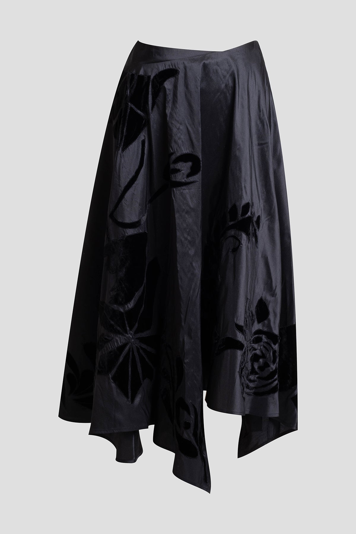 NATORI Couture Silk Dupioni Embroidered Skirt