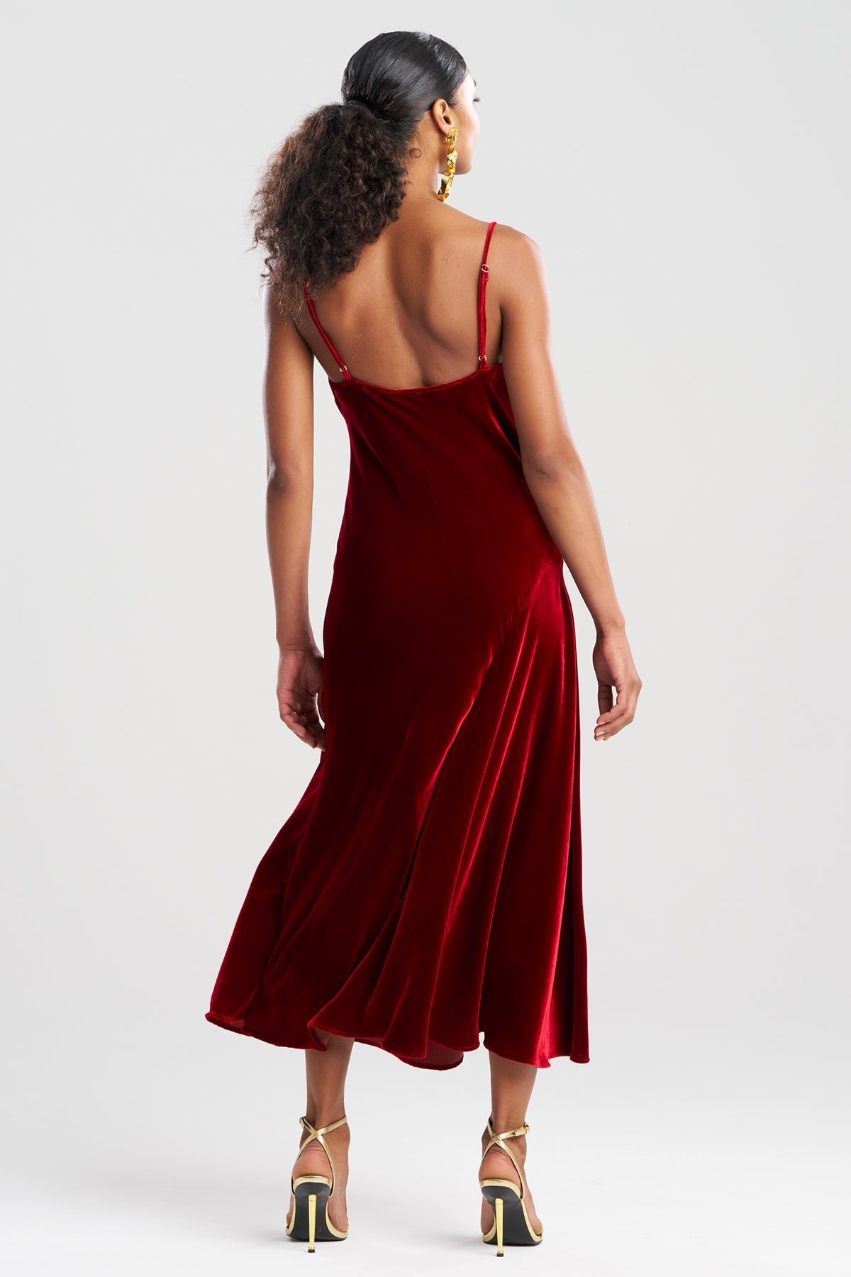 NATORI Couture Velvet Silk Slip Dress
