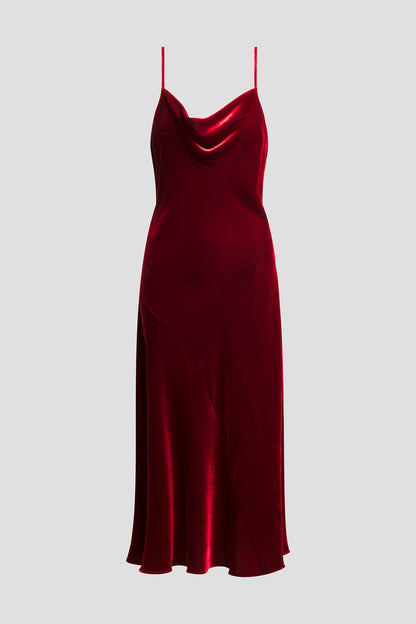 NATORI Couture Velvet Silk Slip Dress