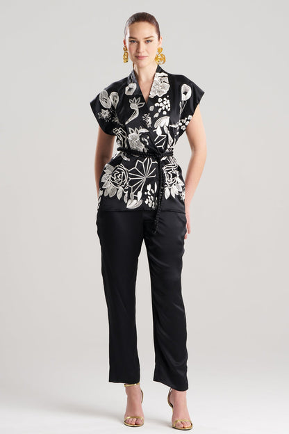 NATORI Couture Nouveau Embroidered Silk Vest