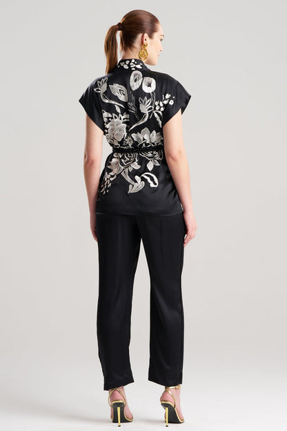 NATORI Couture Nouveau Embroidered Silk Vest