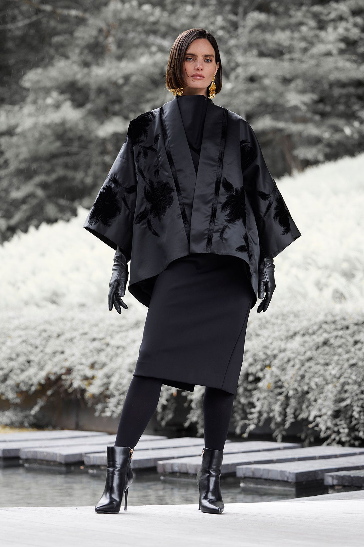 NATORI Couture Duchess Satin Coat