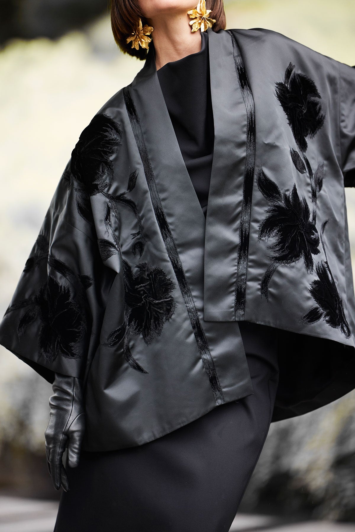 NATORI Couture Duchess Satin Coat