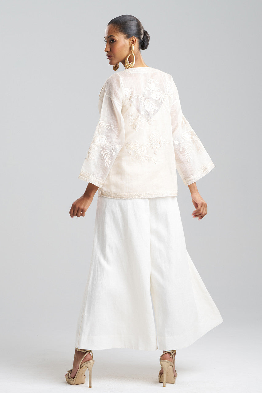 NATORI Buy Couture Piña Embroidered Mandarin Jacket in Natural Online
