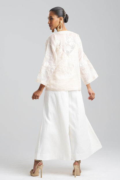 NATORI Buy Couture Piña Embroidered Mandarin Jacket in Natural Online