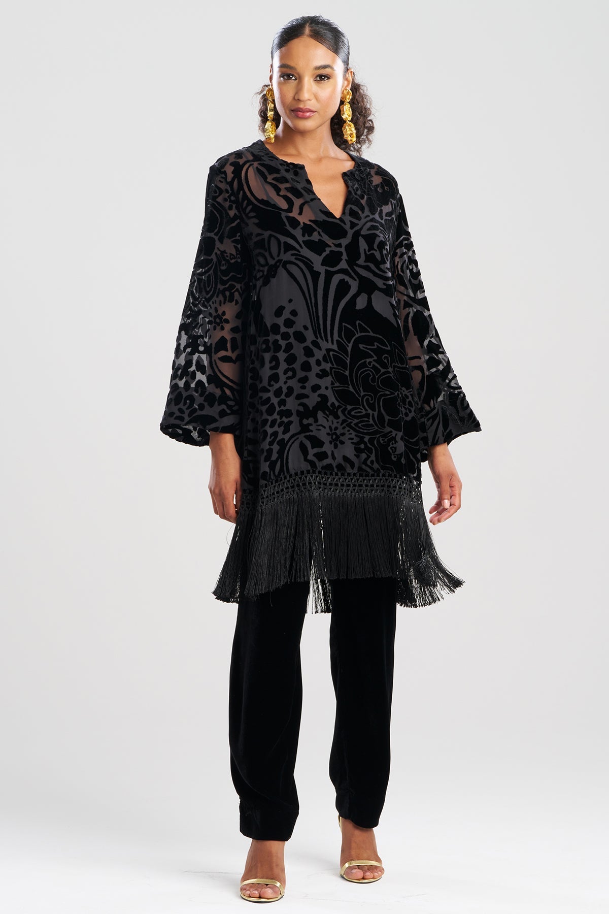 NATORI Couture Burnout Velvet Tunic