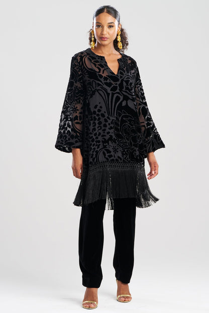 NATORI Couture Burnout Velvet Tunic
