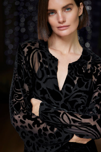 NATORI Couture Burnout Velvet Tunic