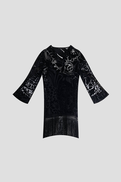 NATORI Couture Burnout Velvet Tunic