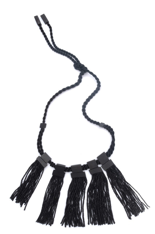 NATORI Buy Buffalo Fringe Belt in Black Online