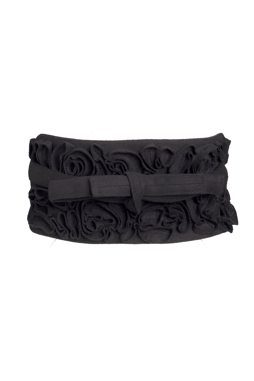 NATORI Buy Felt Embroidered Floral Obi Belt in Black Online
