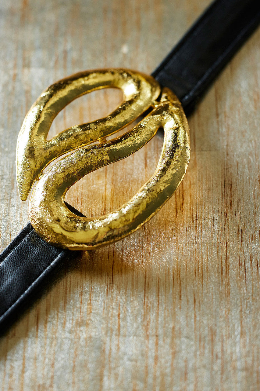 NATORI Buy Gold Plated Brass Teardrop Pendant Belt in Gold Online