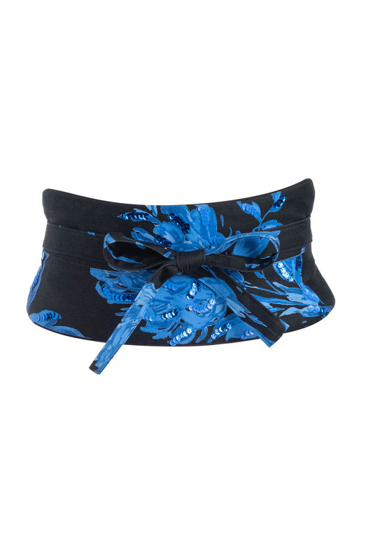 NATORI Buy Miyako Printed Cotton Chino Beaded Obi Belt online
