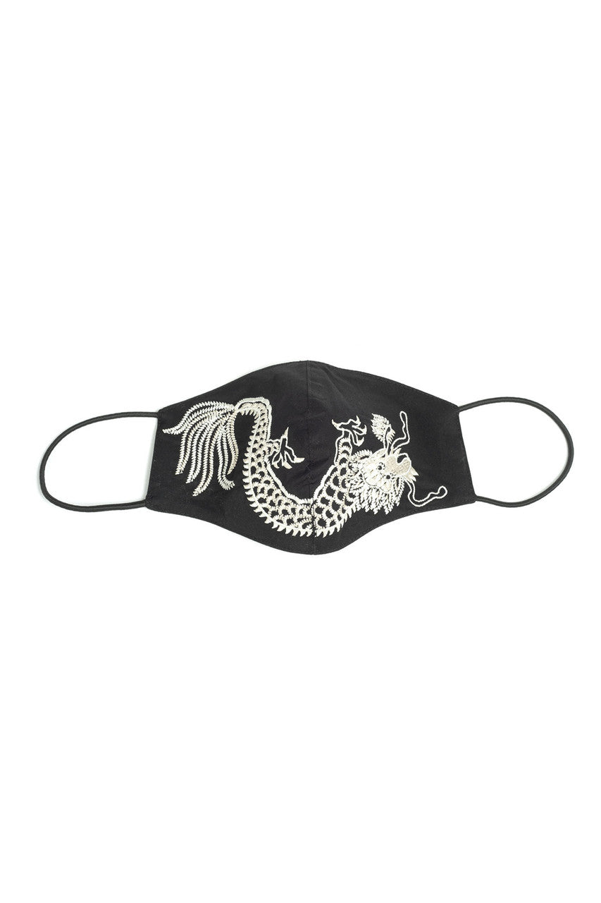 NATORI Buy Embroidered Dragon Face Mask in Black Online