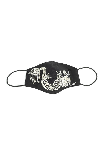 NATORI Buy Embroidered Dragon Face Mask in Black Online