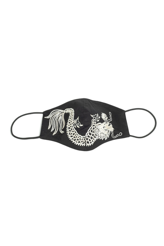 NATORI Buy Embroidered Dragon Face Mask in Black Online