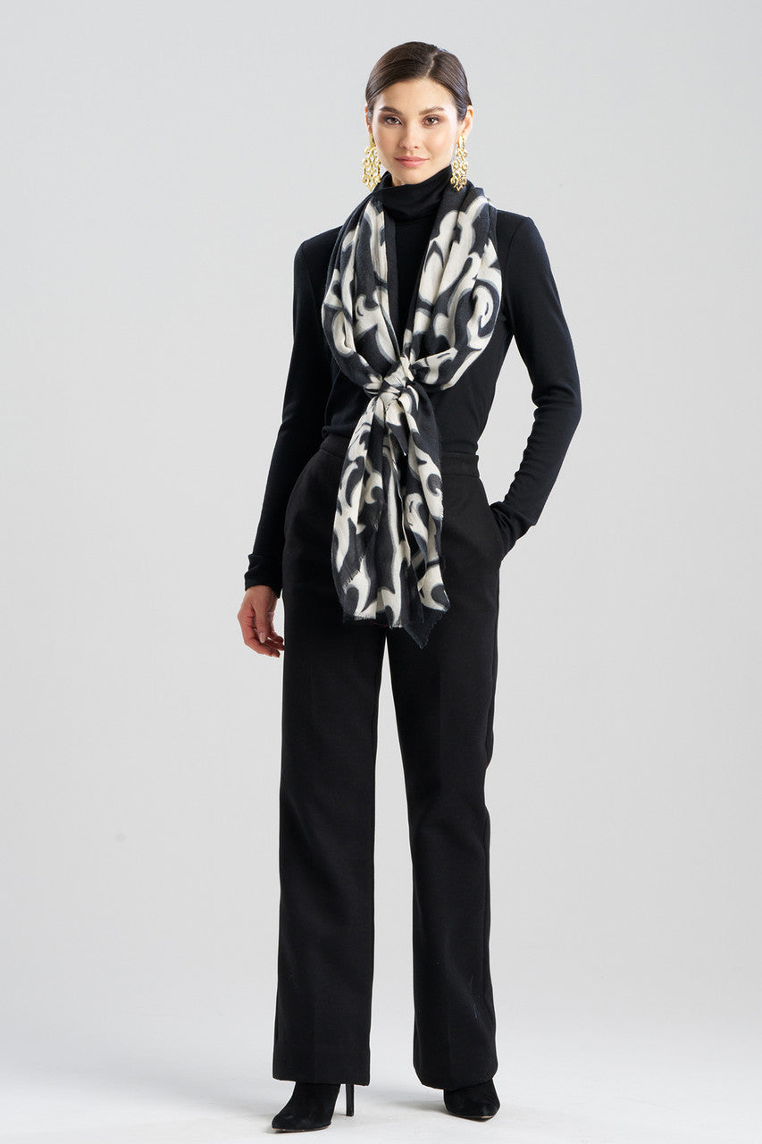 NATORI Buy Leticia Printed Scarf in Black Online