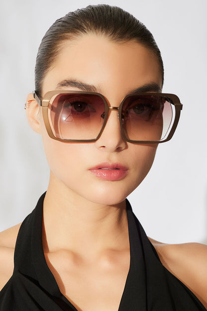 NATORI Kintsu Metal Rectangle Sunglasses