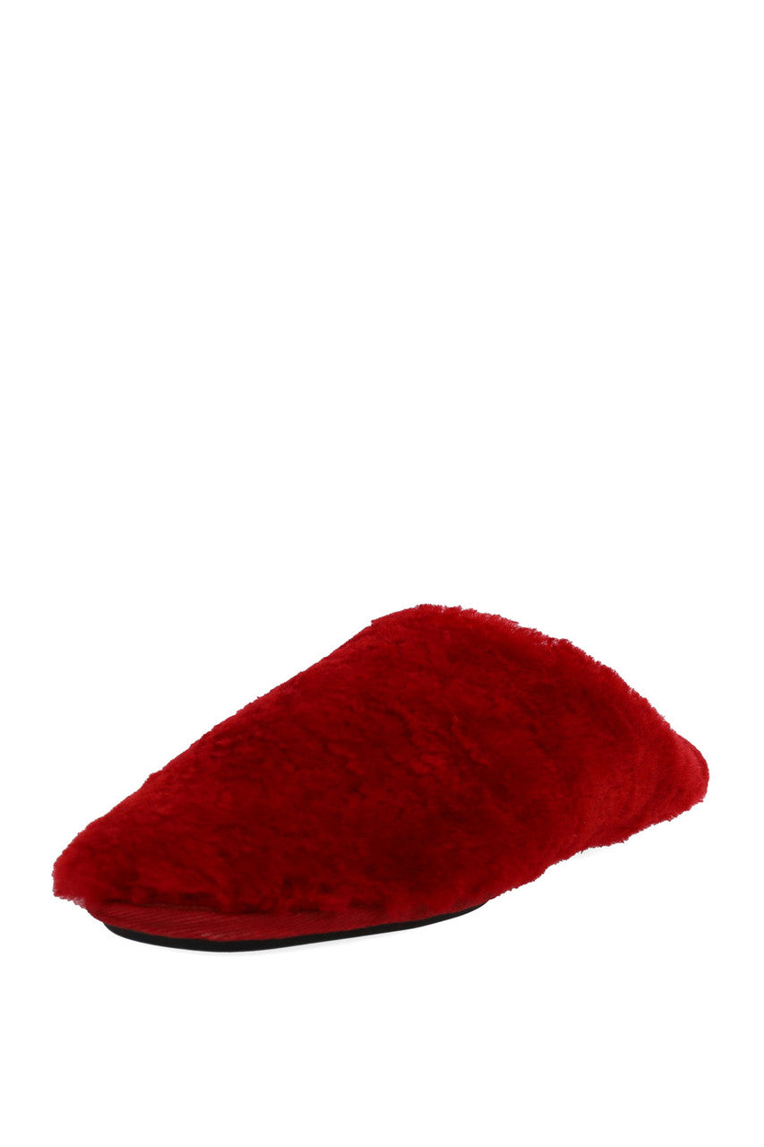 NATORI Buy Bliss Genuine Shearling Slide in Brocade Red Online
