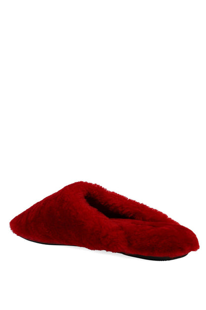 NATORI Buy Bliss Genuine Shearling Slide in Brocade Red Online