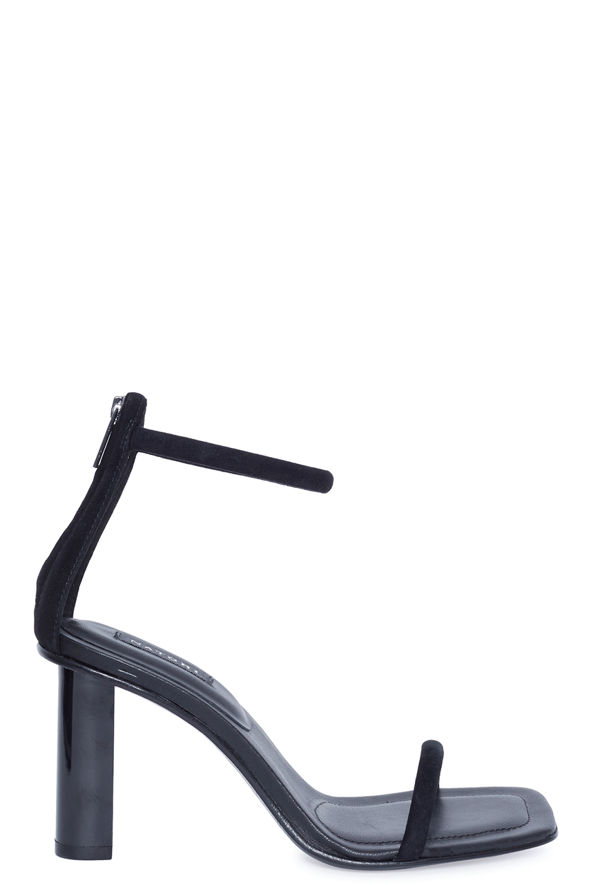 NATORI Buy Glow Suede Sandal in Black Suede Online