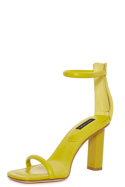 NATORI Buy Glow Nappa Leather Block Heel Sandal in Citron Online