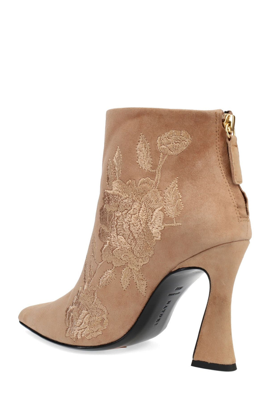 NATORI Buy Mitsu Shugo Embroidery Square Heel Ankle Boot in Doe Online