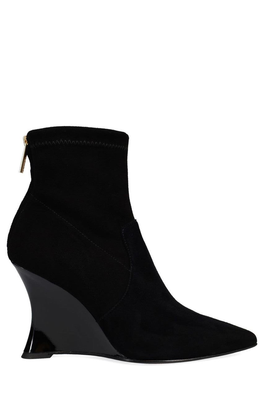 NATORI Buy Neko Suede Wedge Ankle Boot in Black Online