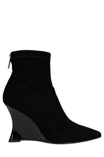 NATORI Buy Neko Suede Wedge Ankle Boot in Black Online