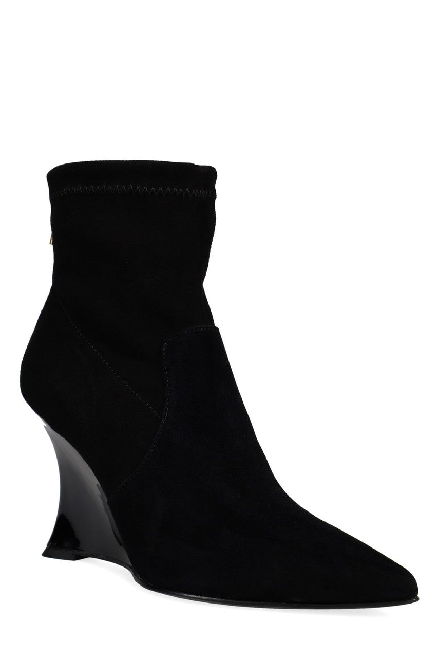 NATORI Buy Neko Suede Wedge Ankle Boot in Black Online