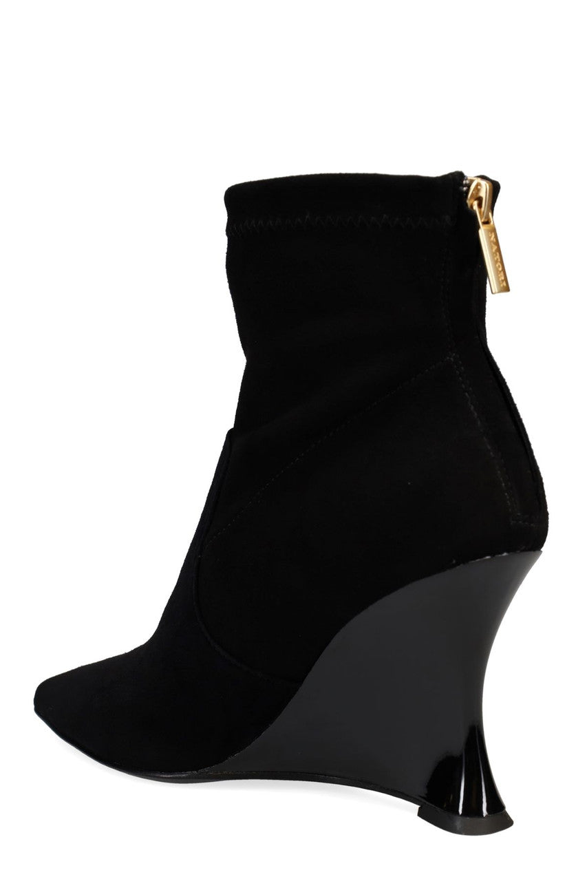 NATORI Buy Neko Suede Wedge Ankle Boot in Black Online