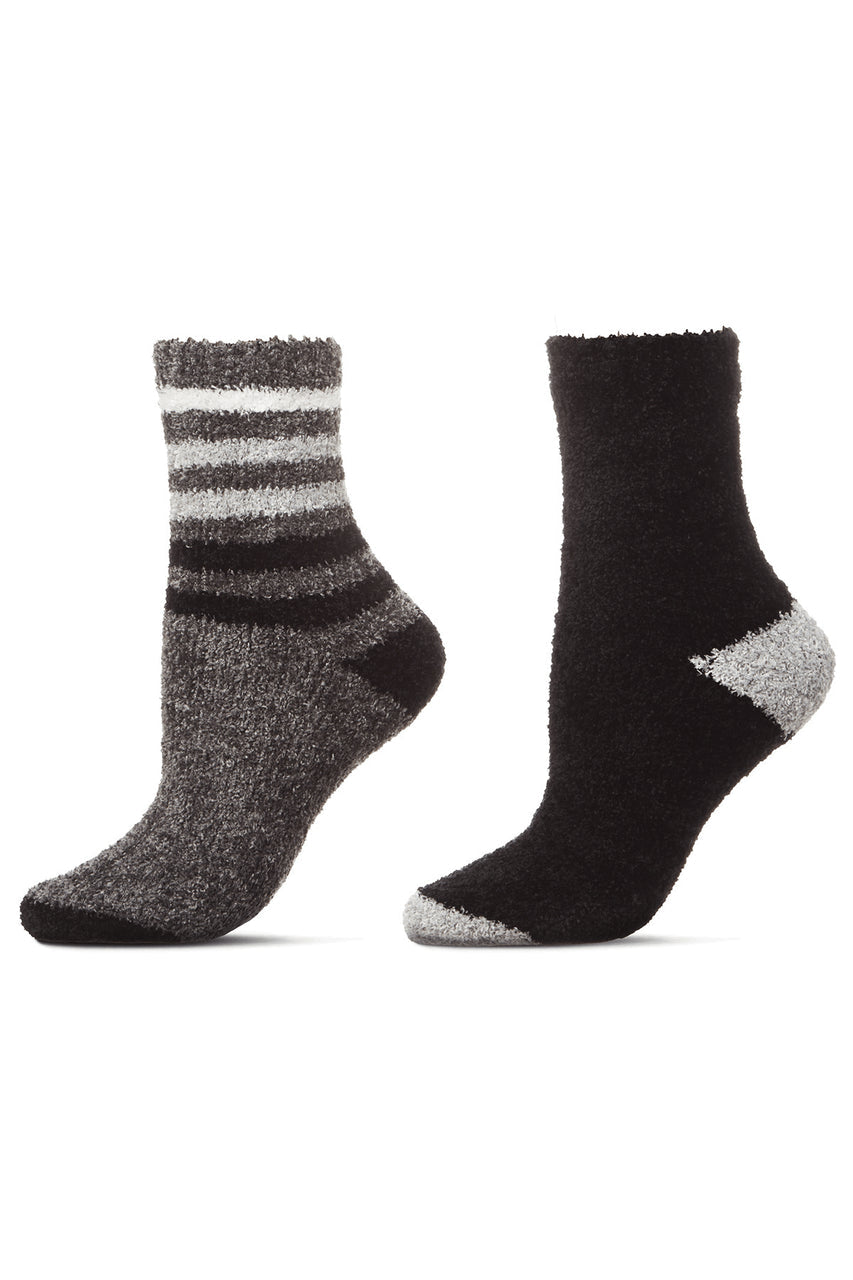 NATORI Buy Chenille Multi Striped/Solid Cozy Crew Socks - 2 Pair Pack in Castlerock Online