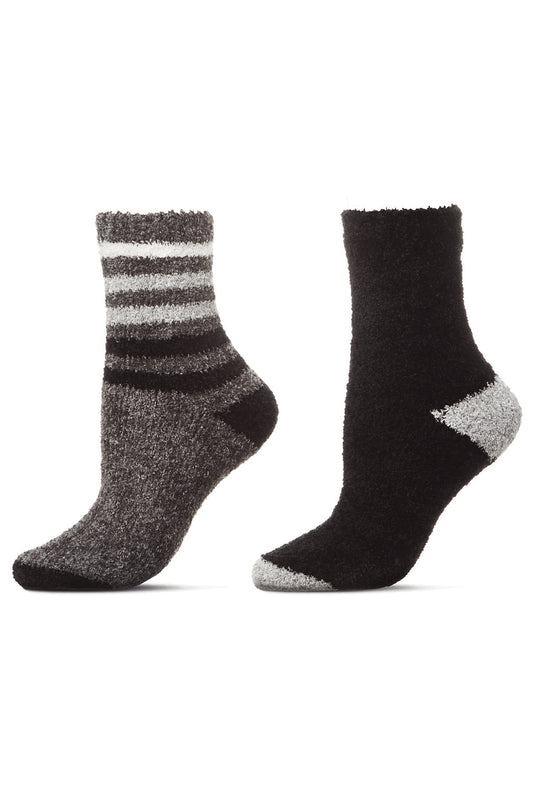 NATORI Buy Chenille Multi Striped/Solid Cozy Crew Socks - 2 Pair Pack in Castlerock Online